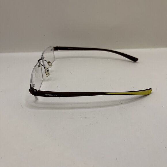 Provo Eyeglasses Rimless P0673 Brown Yellow Designer Frames Only 51-18-136 - Picture 3 of 6